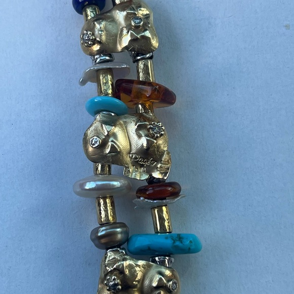 Misani Pageo 18k gold bracelet with pearls and turquoise - Picture 2 of 8